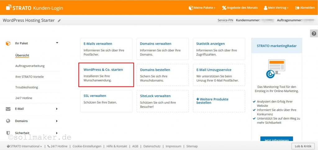 Wordpress bei Strato installieren
